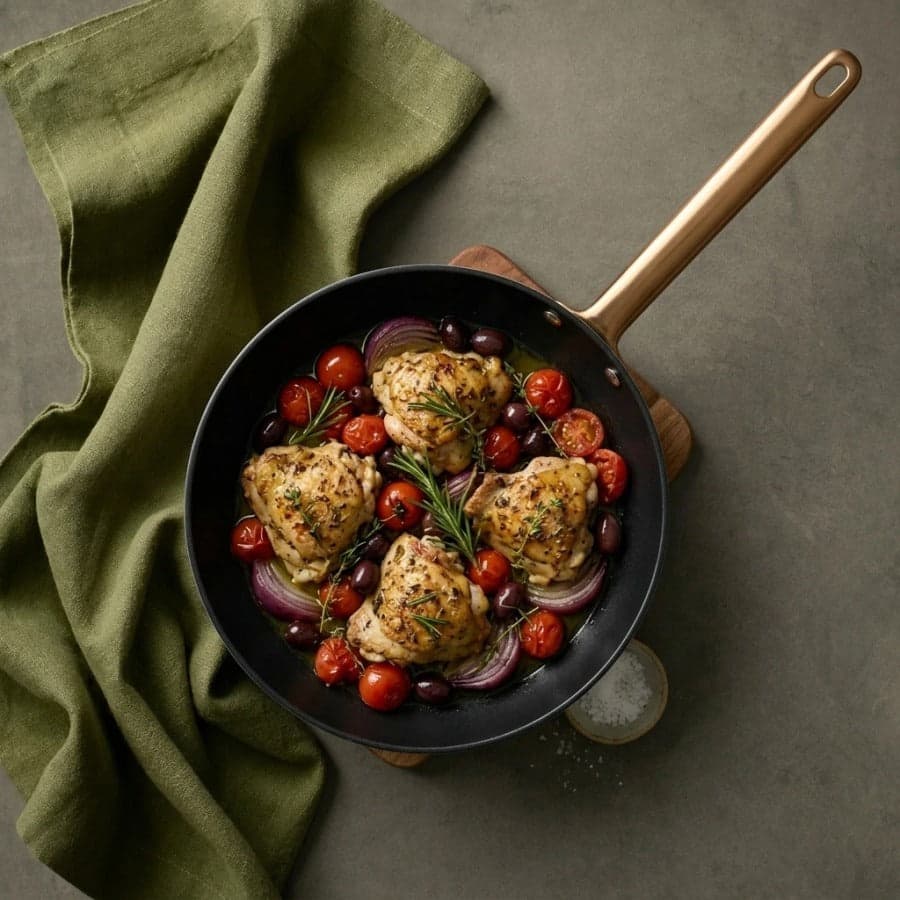 مقلاة ENIGMA NONSTICK بقطر 32 سم بلون كريمي بمقابض شمبانيا 3