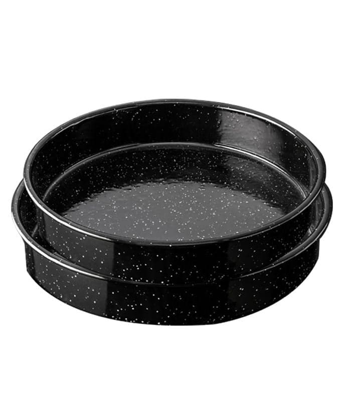 طقم 2 قوالب دائرية من المينا 26X6 / 32X6 سم ENAMELWARE أسود
