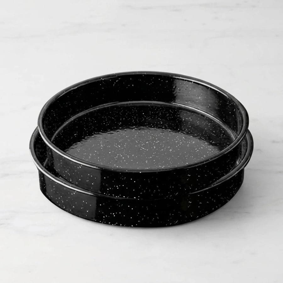 طقم 2 قوالب دائرية من المينا 26X6 / 32X6 سم ENAMELWARE أسود 3