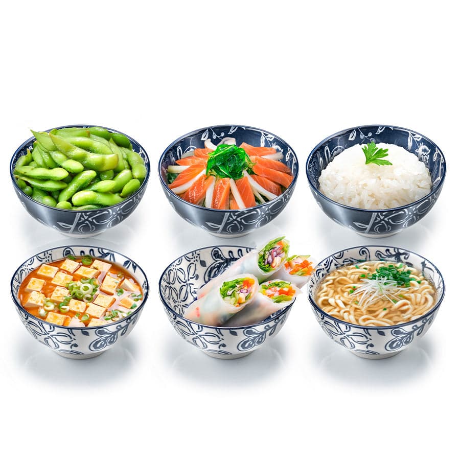 طقم 6 أوعية تقديم يابانية OSAKA من البورسلان 12 سم