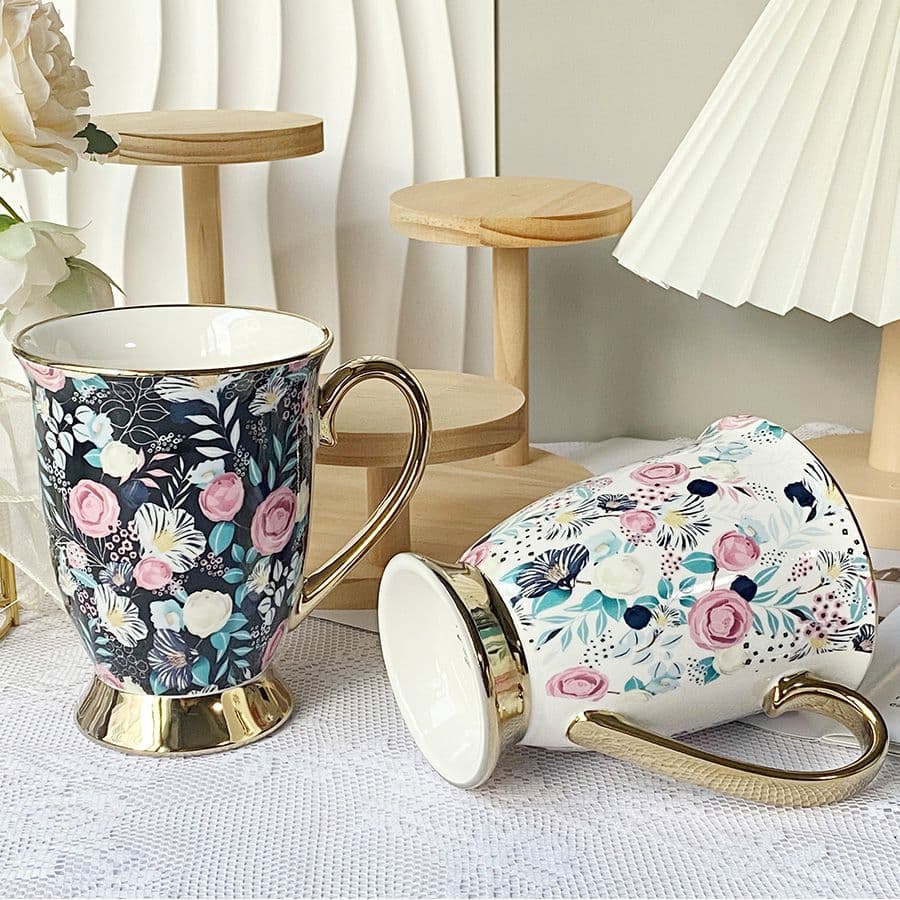 كوب بورسلان عظمي ENGLISH ROSE بسعة 350 مل 2