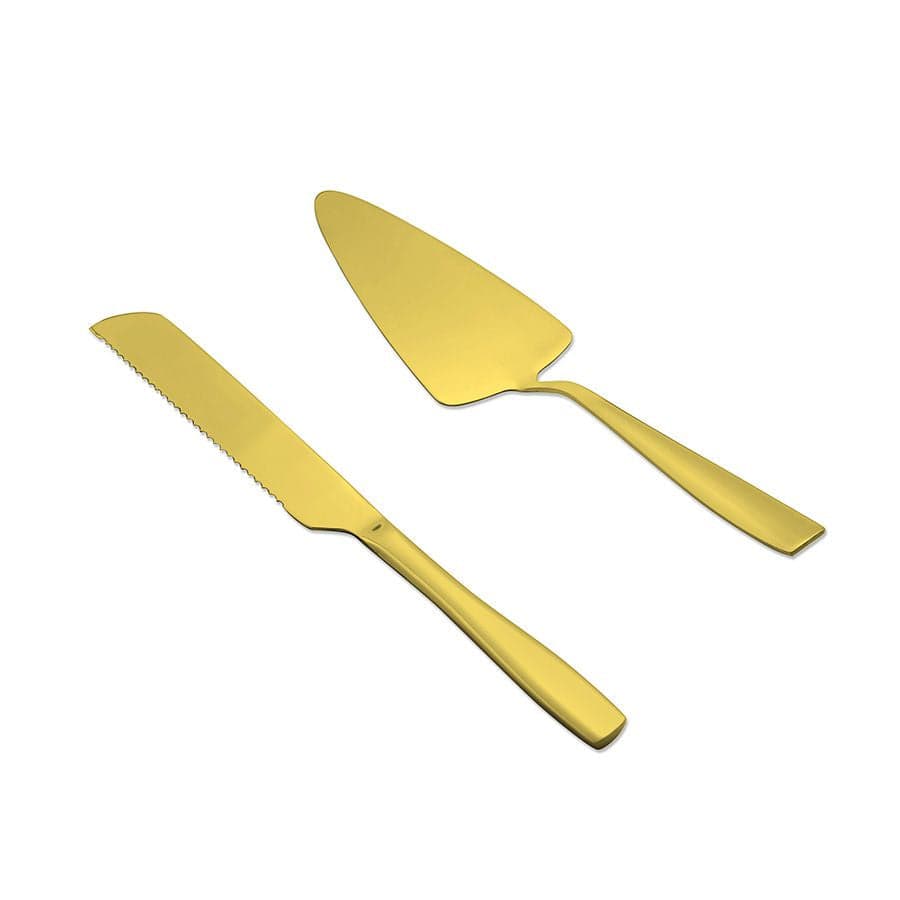 طقم تقديم كيك SAPHIR GOLD بلمسة ذهبية مطفية
