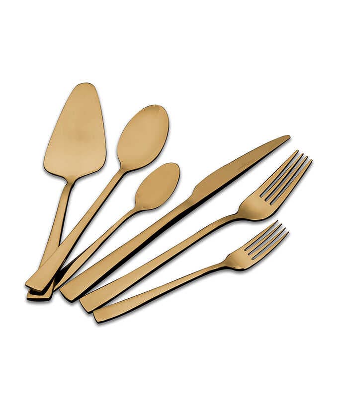 طقم سكّم فاخر 61 قطعة ذهبي CRYSTALIN FLAT GOLD