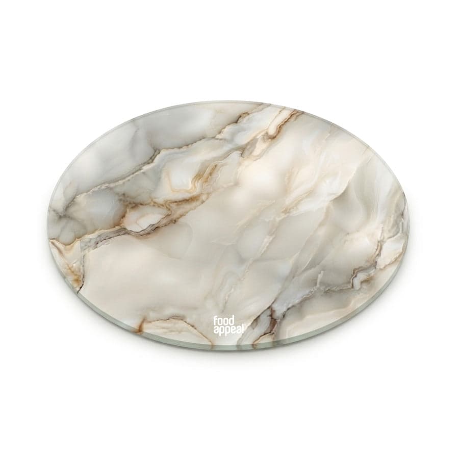 مفرش زجاجي دائري للقدر الساخن 20 سم MARBLE أبيض
