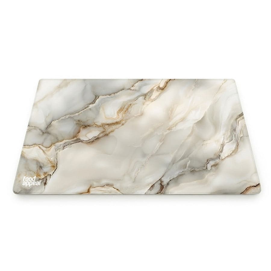 لوح تقطيع زجاجي 30X40 سم MARBLE أبيض