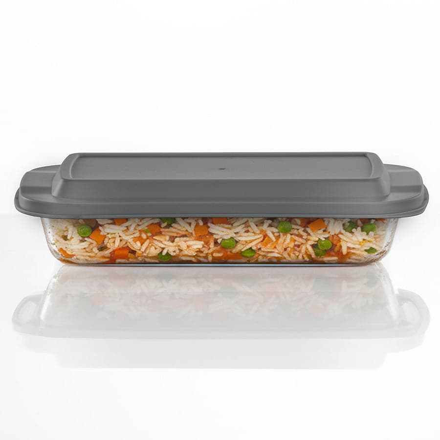صينية مستطيلة مع غطاء 1.6 لتر 29.5X17.4X5 COOK&STORE